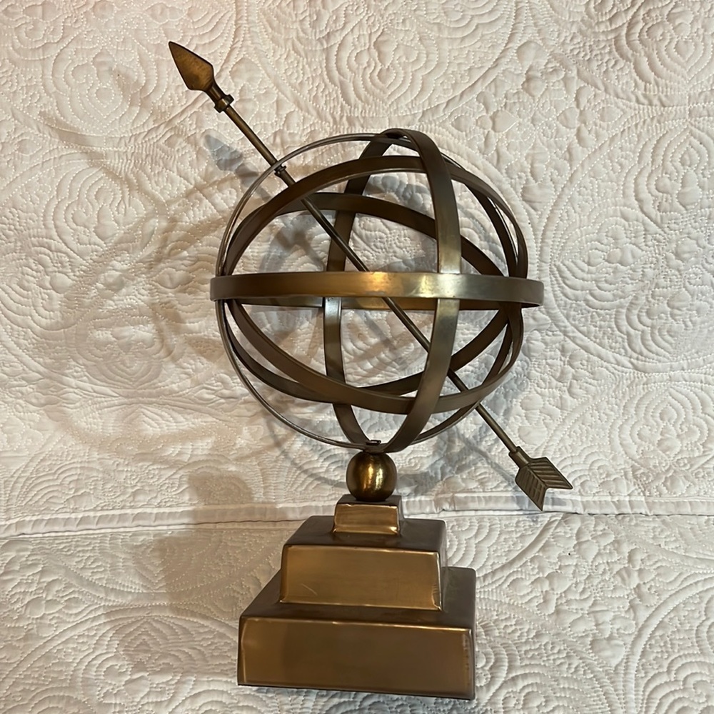 Antique Brass Armillary Sphere Decor